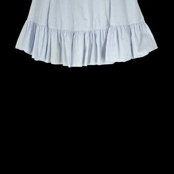 Jill Stuart Blue White Striped Cotton Skirt S8 Nautical - Picture 8 of 11